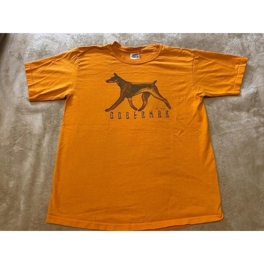 Doberman Shirt Anvil 2001 Men Large Graphic Cotton Tee s37